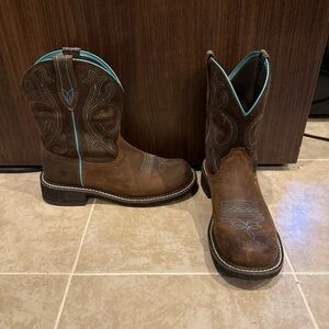 Ariat Women's Brown and Teal Western Boots